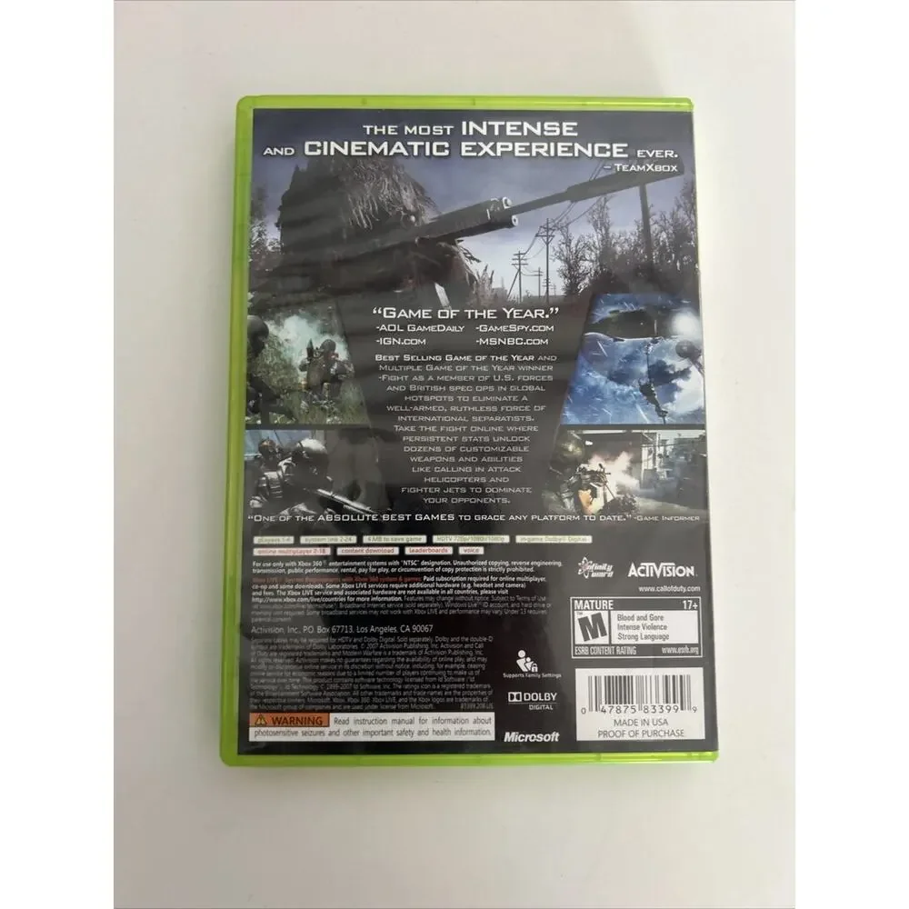 Call of Duty: Modern Warfare Game of the Year - Microsoft Xbox 360